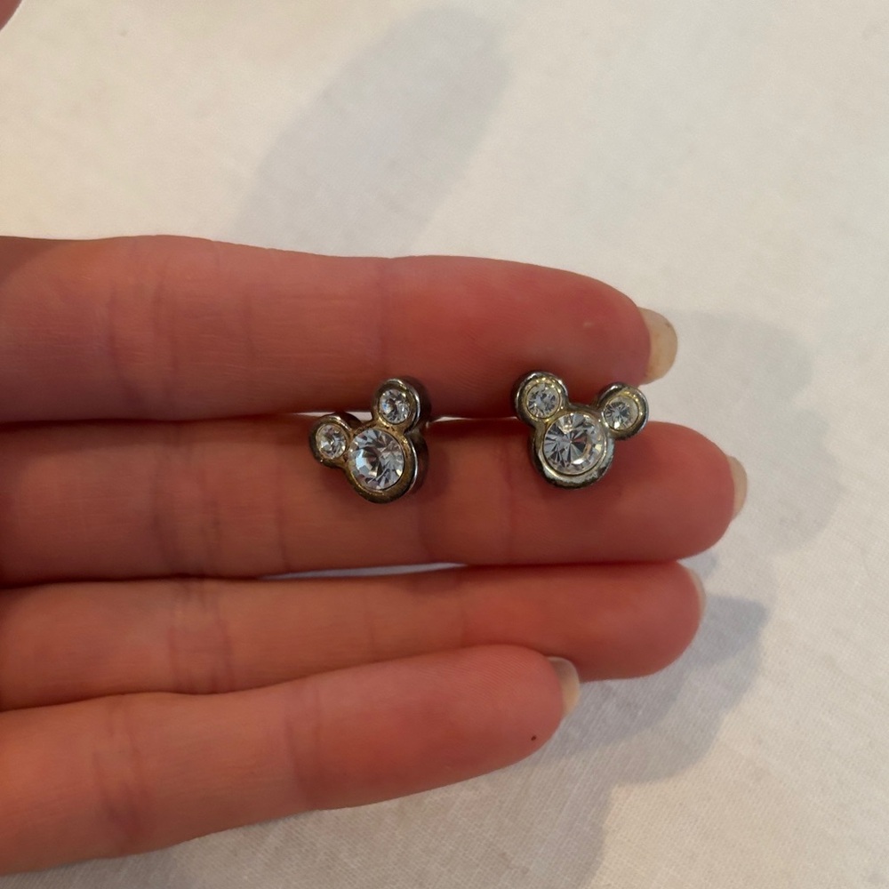 Mickey Mouse Crystal Stud Earrings - image 2